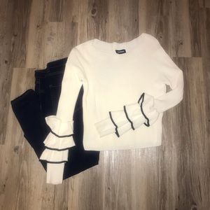 Express sweater ruffle sleeves